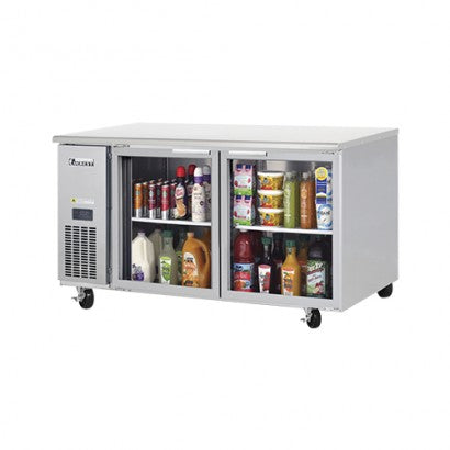 Everest B150CG-2RROS-E Side Mount Glass/Swing Door Undercounter Refrigerator 370L