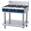 Blue Seal G516D/C/B/A-LS 900mm 6 Burner Gas Cook Top on Legs with Lower Shelf - Catering Sale