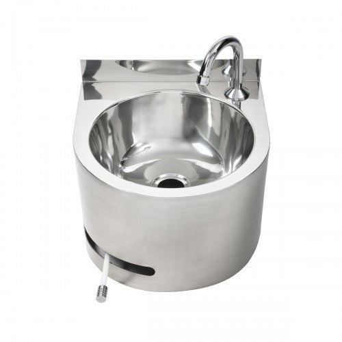3monkeez AB-KNEEHB-R Round Hands Free Knee Operated Stainless Steel Basin