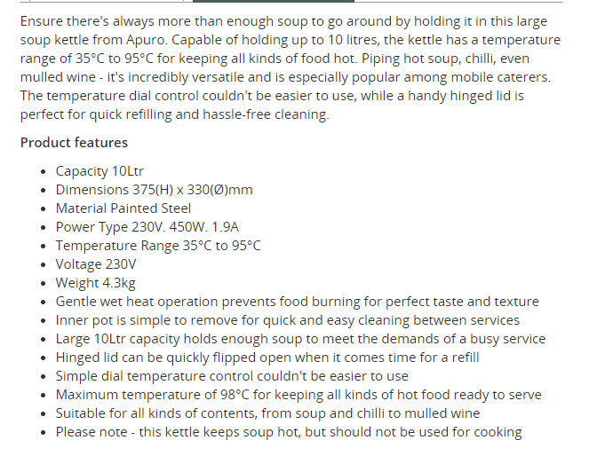 Apuro G107-A Graphite Grey Soup Kettle