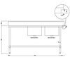 Kitchen Knock ASDD-2170LR INLET DOUBLE SINK BENCH with 150MM SPLASH BACK / W2100-D700-H900 mm