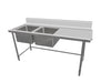 Kitchen Knock ASDD-1870RL INLET DOUBLE SINK BENCH with 150MM SPLASH BACK / W1800-D700-H900 mm