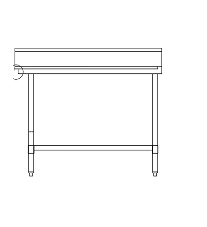 Kitchen Knock AWSD-0970L Outlet bench with splash back (outlet at left) / W900-D700-H900 mm
