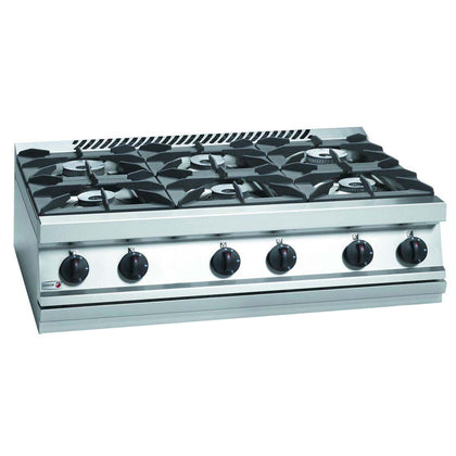 FED CG7-60H Fagor 700 series natural gas 6 burner SS boiling top / 1050x775x290 /2+2Y Warranty