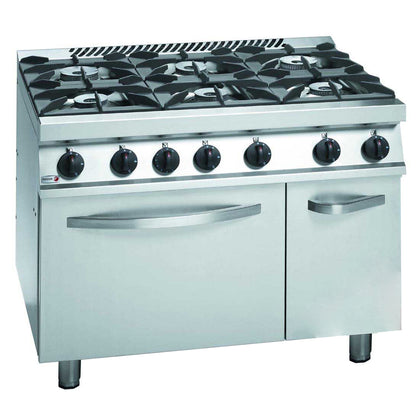 Fagor CG7-61H 700 series natural gas 6 burner with gas oven and neutral cabinet under 1505mm