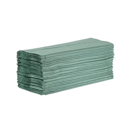Jantex DL923 Z-Fold Paper Hand Towels Green 1-Ply 250 Sheets (Pack of 12)