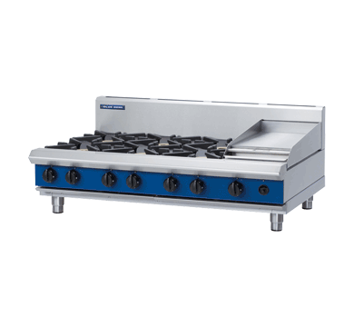 Blue Seal Evolution Series G518C-B Gas Cooktops n Griddles 8 Burner Bench Model 1200mm