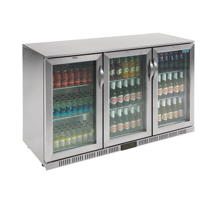 Polar GL009-A Counter Back Bar Cooler with Hinged Doors Stainless Steel 330L