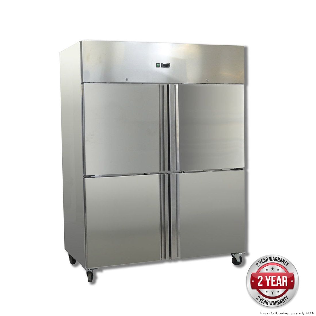 FED GN1410BTM GRAND ULTRA Four 2/1 S/S Door Upright Freezer - 1480 x 830 x 2000 / 1400 Ltr