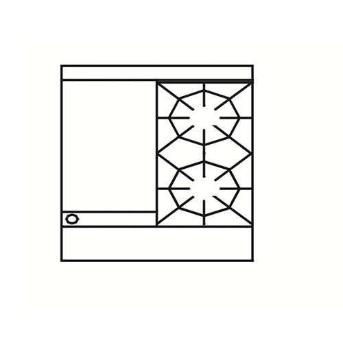 Goldstein PFB12G2 Bench Cook Top with Griddle 2 Burners / Mj: 68 / 70Kg / W610-D800-H548 mm