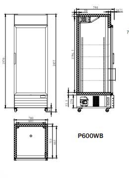 Atosa P600WB Single Glass Door Drink Fridge 600L
