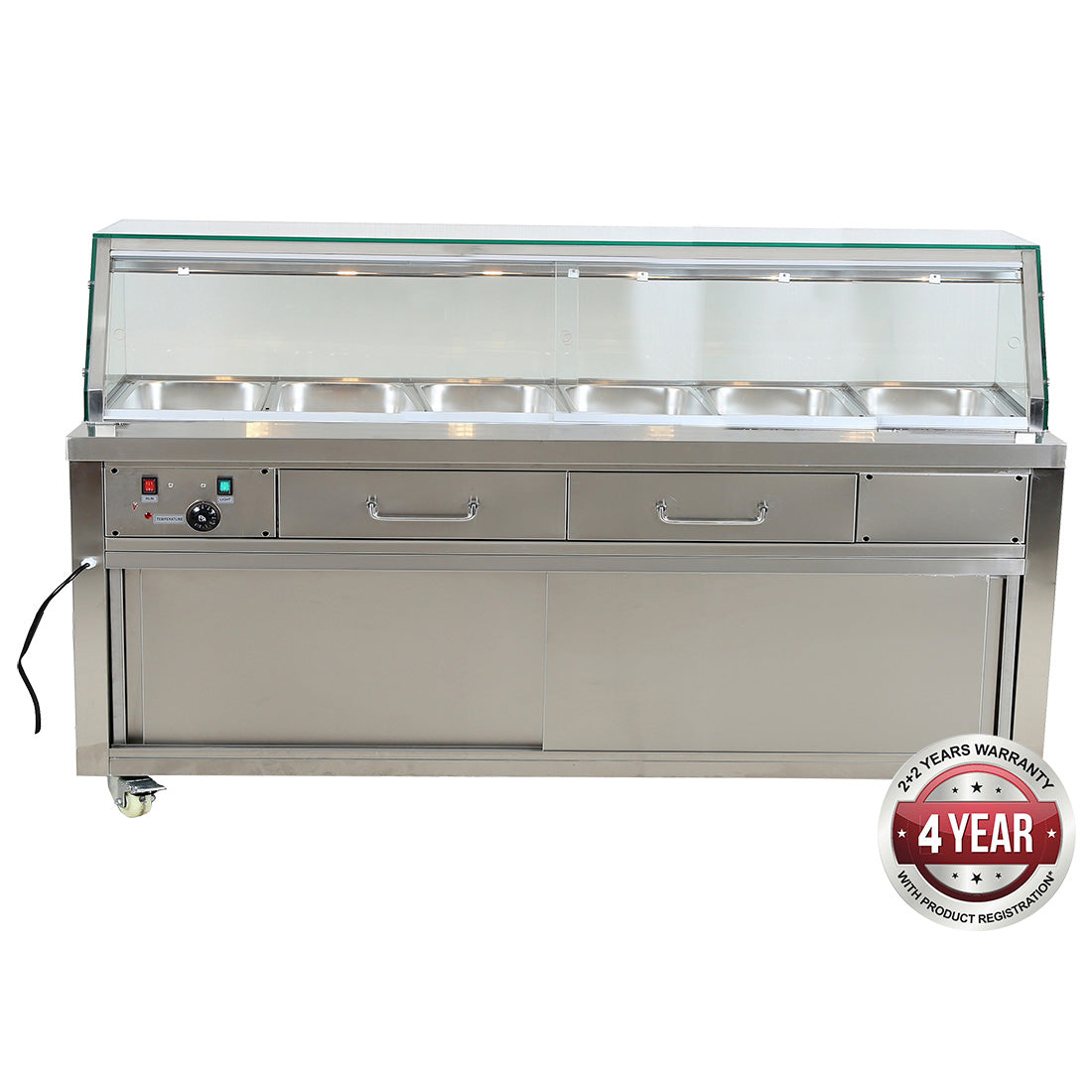 Thermaster PG210FE-YG Heated Bain Marie Food Display 2140mmW