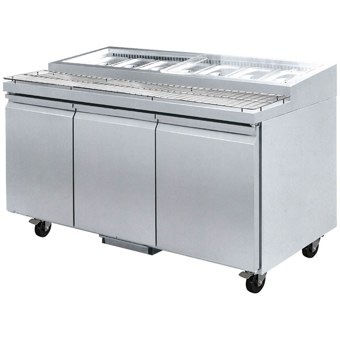 Thermaster PWB200 Three door DELUXE Pizza Prep Bench 10 × 1/3 GN pan 2000mmW