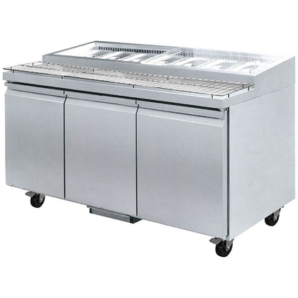 Thermaster PWB200 Three door DELUXE Pizza Prep Bench 10 × 1/3 GN pan 2000mmW
