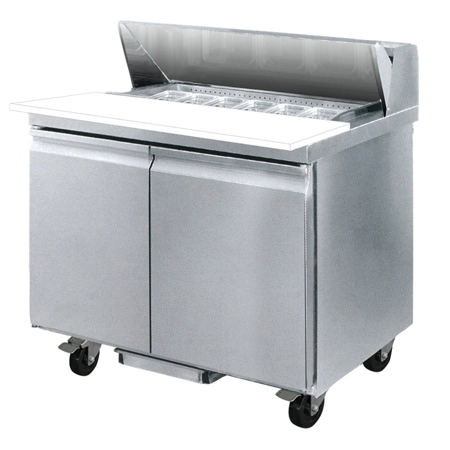 Thermaster SLB120 two door Sandwich Bar Salad Fridge 6 × 1/3 pans, 1200mmW
