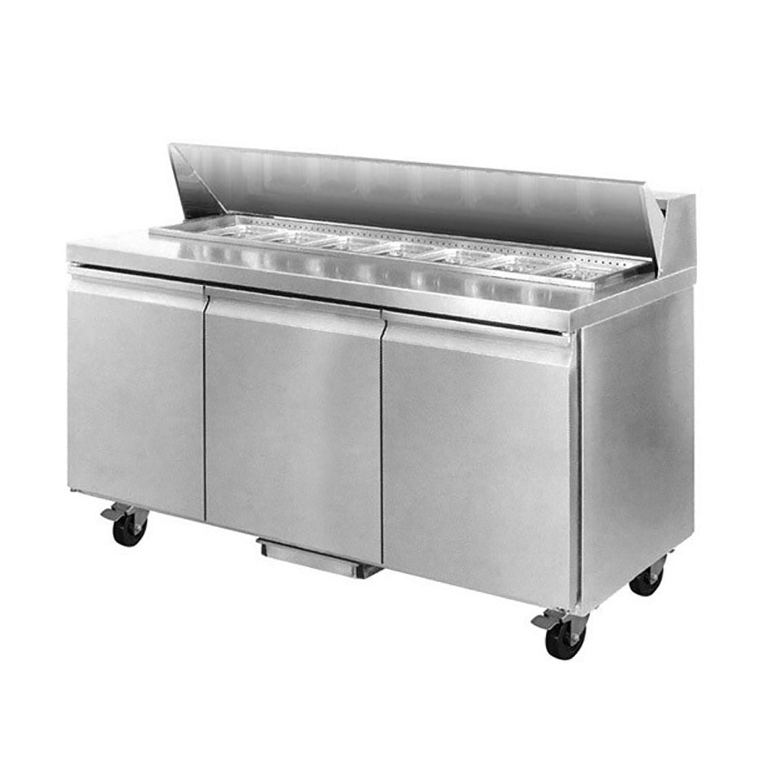 Thermaster SLB150 three door Sandwich Bar Salad Fridge 7 × 1/3 pans, 1500mmW
