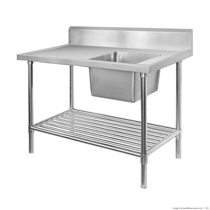 FED SSB7-1200R/A Single Right Sink Bench with Pot Undershelf