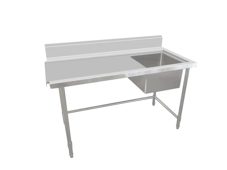 Kitchen Knock ASSD-1570LR INLET SINGLE SINK BENCH with 150MM SPLASH BACK / W1500-D700-H900 mm