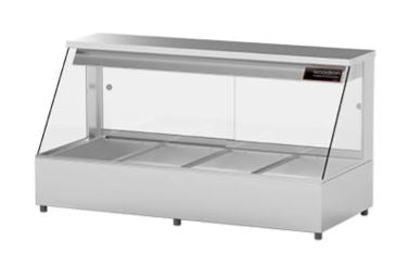 Woodson / W.HFS24 / 2 Rows, 4 Bays Hot Food Displays - Straight Glass (15A) - 3.0kW / 80kg / W1355 x D600 x H722 / 1Y Warranty