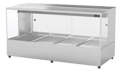 Woodson / W.HFSQ24 / 2 Rows, 4 Bays Hot Food Displays (Square Glass, 15A) - 3.0kW / 80kg / W1355 x D600  x H696 / 1Y Warranty