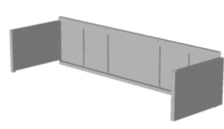 Woodson W.TRP26 Trolley Panel Kit to suit 6 bay units / W2009-D609-H472 mm