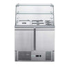 FED-X Two Door Salad Prep Fridge with Square Glass Top - XS900GC