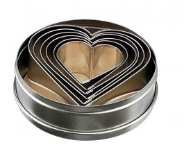 Chef Inox 01904 CHEF INOX CUTTER SET-HEART 6pc SIZE: 50-90mm