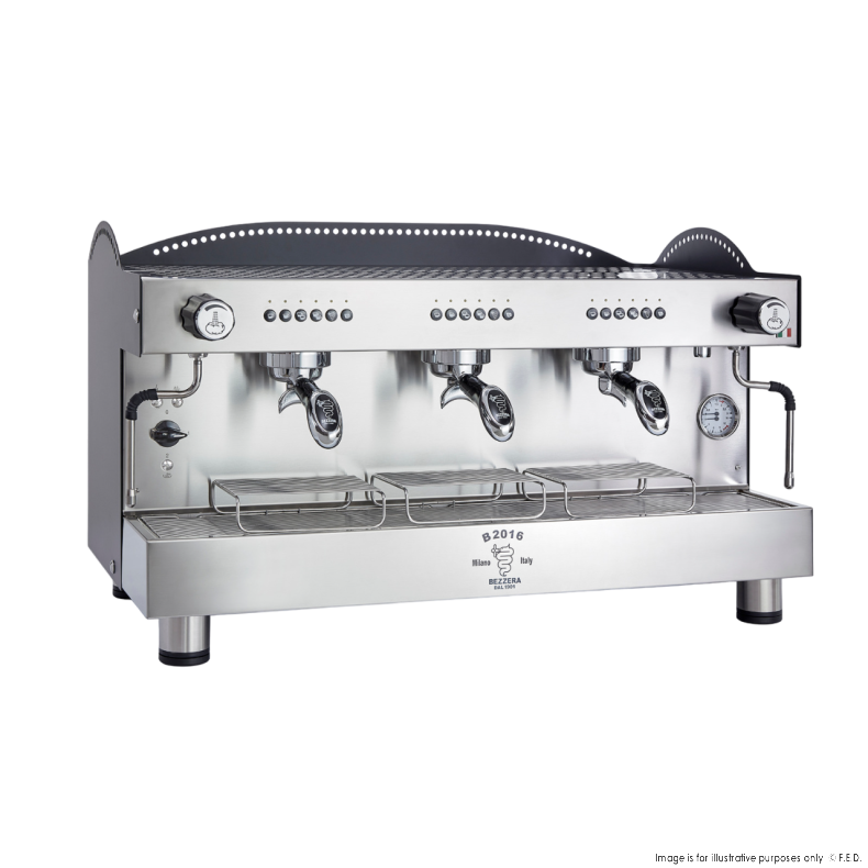 Bezzera BZB2016B3DE  3L Black 3-Group Professional Espresso Machine