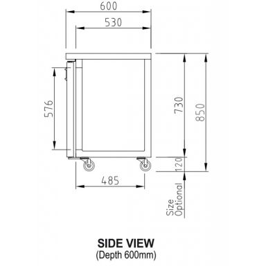 Turbo Air KGR18-3-N(HC)(600) 1800mm Under Bench Three Glass Door Fridge 400L