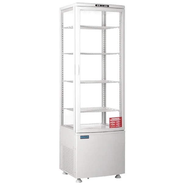 Polar C-Series Energy Efficient Curved Door Display Fridge White 235Ltr - Width: 515mm. 375W