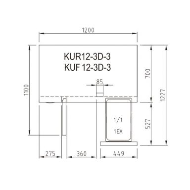 Turbo Air KUR12-3D-3-N(HC) 1200mm Under Bench Drawer Fridge  1 Door 3 Drawers 311L