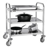 Vogue F993 Stainless Steel 3 Tier Clearing Trolley Small 825(H) x 710(W) x 405(D)mm