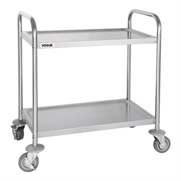 Vogue Stainless Steel 2 Tier Clearing Trolley Small / F996