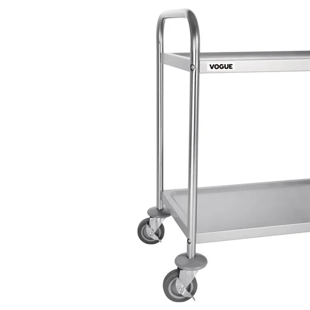 Vogue Stainless Steel 2 Tier Clearing Trolley Small / F996