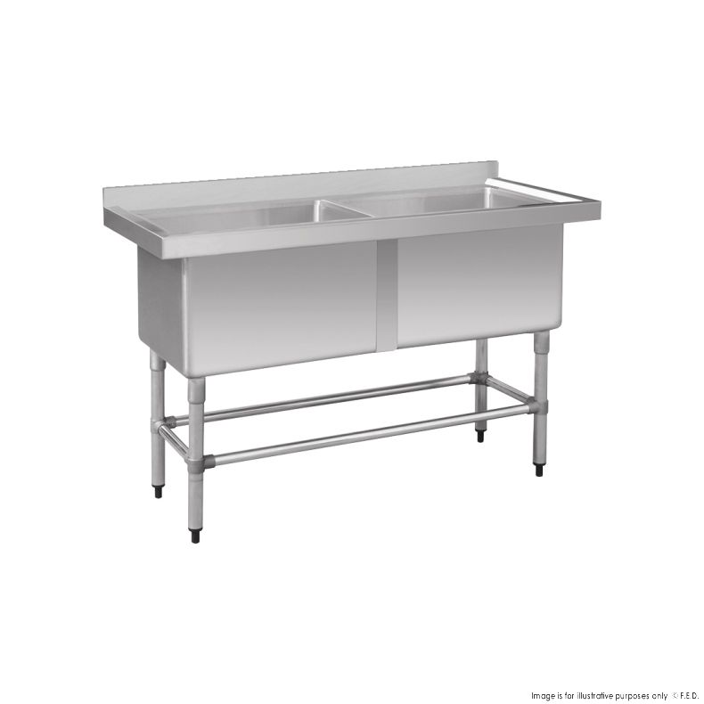 Modular Systems 1410-6-DSB Stainless Steel Double Deep Pot Sink 1410x600x900