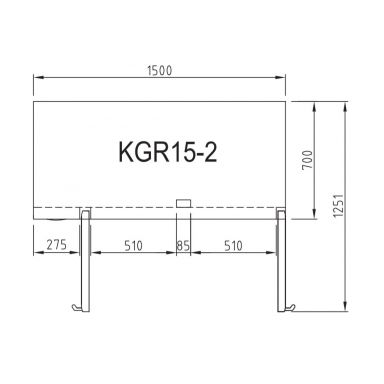 Turbo Air KGR15-2-N(HC) 1500mm Under Bench Two Glass Door Fridge 425L