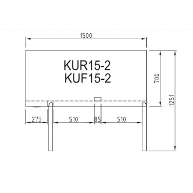 Turbo Air KUF15-2-N(HC) 1500mm Two Door Bench Freezer 425L