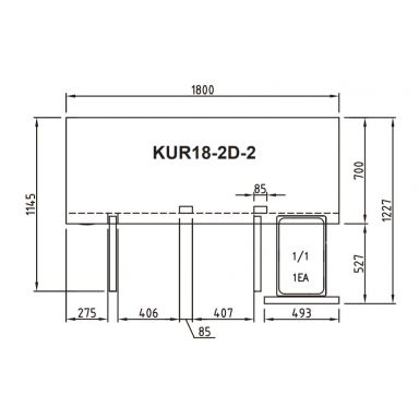 Turbo Air KUR18-2D-2-N(HC) 1800mm Under Bench Fridge  2 Doors 2 Drawers 538L