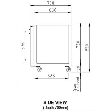 Turbo Air KGR15-2-N(HC) 1500mm Under Bench Two Glass Door Fridge 425L