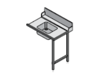 Hobart / 01-512502-2 / 1200mm Right Side Dishwasher table with sink, suits Hobart Hood Machines / W500 x D250 x H400 / 1Y Warranty