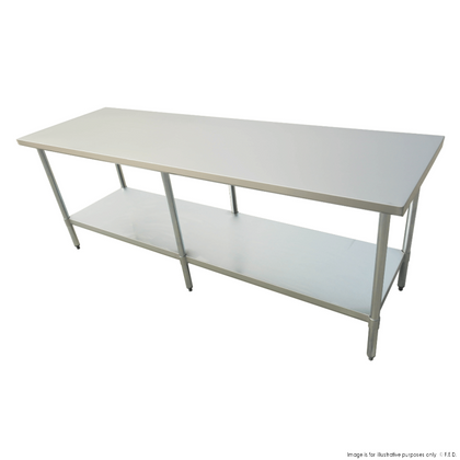 2400-6-WB Economic 304 Grade Stainless Steel Table 2400x600x900