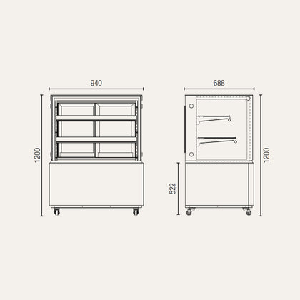 Exquisite CDS215 Three Tiers Cake Display Refrigerators