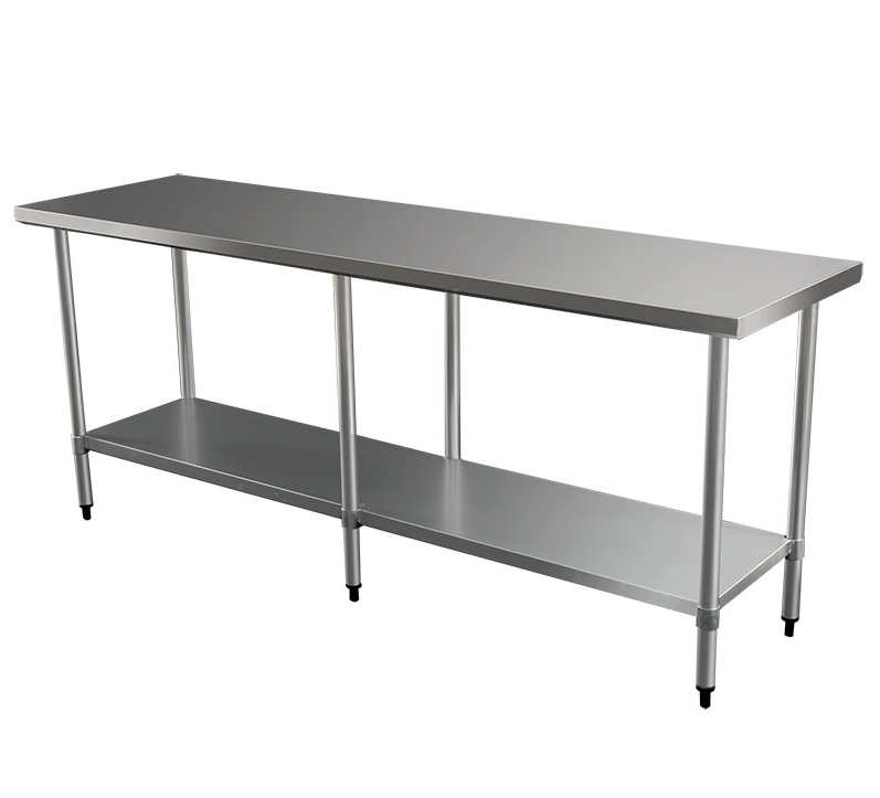 Brayco/2484/Commercial Grade Stainless Steel Flat Bench2134x610x900mm high
