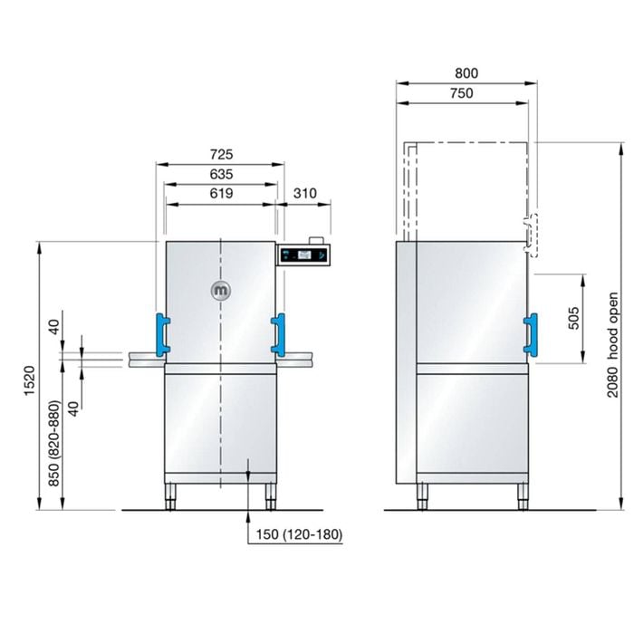 Meiko M-iClean HM GiO - Passthrough Dishwasher