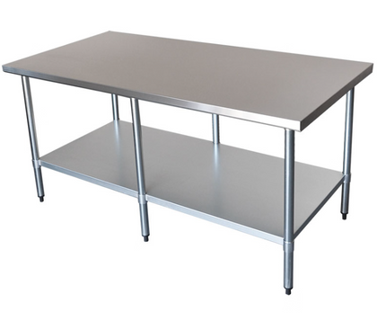 Brayco/3672/Commercial Grade Stainless Steel Flat Bench1829x914x900mm high