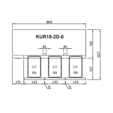 Turbo Air KUR18-2D-6-N(HC) 1800mm Under Bench Fridge  Six Drawers 538L