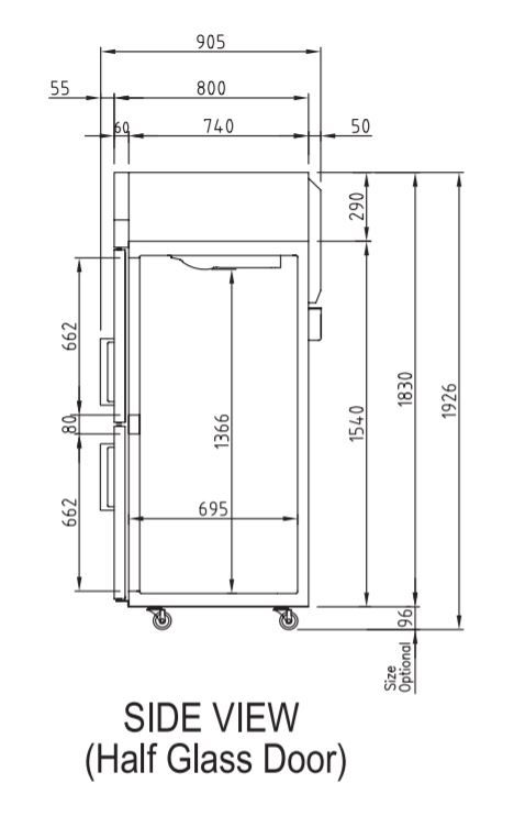 Turbo Air KF25-2G-N(HC) Upright Two Glass Door Freezer 572L
