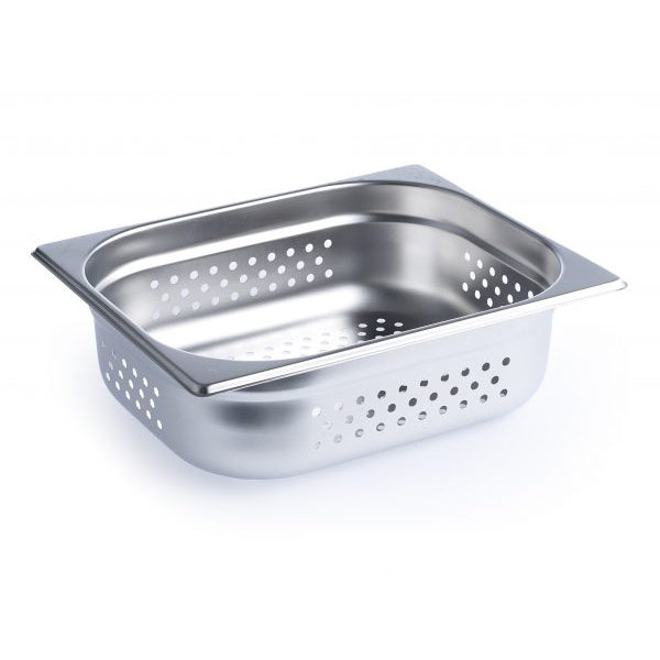 Chef Inox/51204-P/Jam Steam Pan - 1/2 Size 100mm Perforated/325x265mm/6Lt