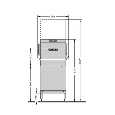 Hobart AMX-HL Electronic Pass Through Hood Dishwasher