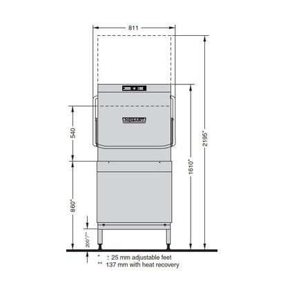 Hobart AMXXL-V PROFI Passthrough Glass and Dishwasher, Large with addition of VAPOSTOP
